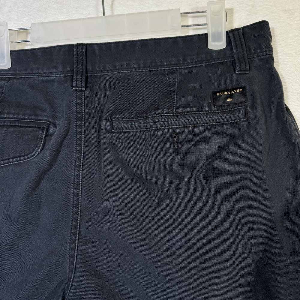 Quiksilver Shorts Mens 33 Black Straight Fit Chino Summer Casual Cotton Pockets - Picture 6 of 12
